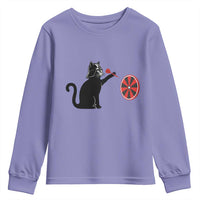 Black Cat Lord Darts Player Youth Sweatshirt Funny Space Scifi Dartist Gift - Wonder Print Shop