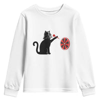 Black Cat Lord Darts Player Youth Sweatshirt Funny Space Scifi Dartist Gift - Wonder Print Shop