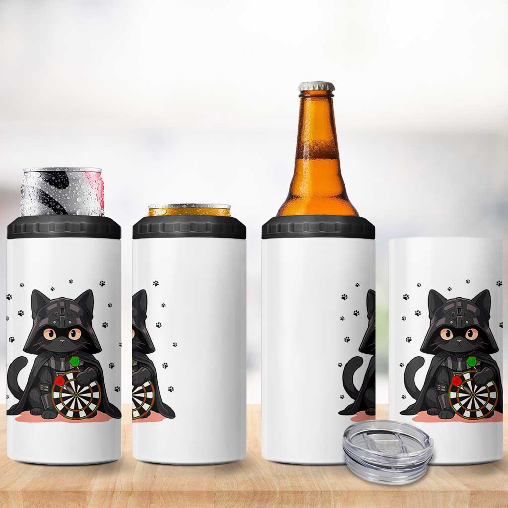 Dark Lord Cat Dartist Gift 4 in 1 Can Cooler Tumbler Funny Sci Fi Dart Thrower Gift - Wonder Print Shop
