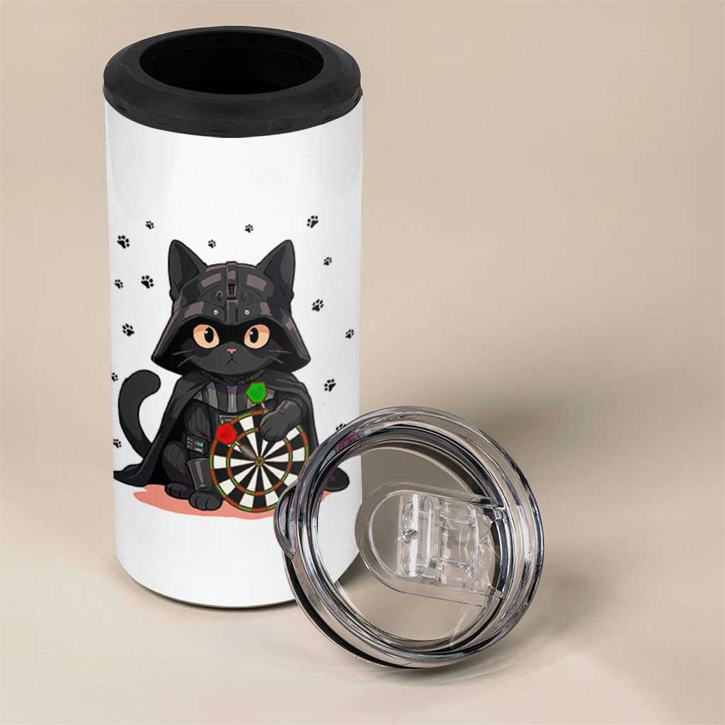 Dark Lord Cat Dartist Gift 4 in 1 Can Cooler Tumbler Funny Sci Fi Dart Thrower Gift - Wonder Print Shop
