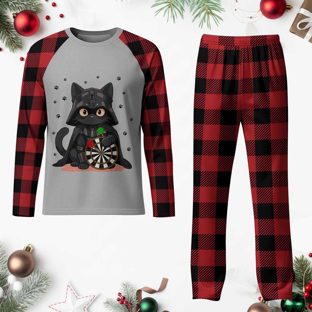 Dark Lord Cat Dartist Gift Plaid Pajama Set Funny Sci Fi Dart Thrower Gift - Wonder Print Shop