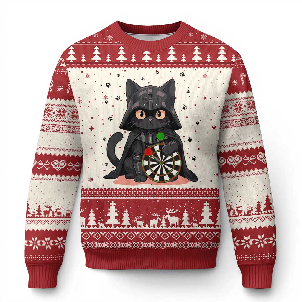 Dark Lord Cat Dartist Gift Ugly Christmas Sweater Funny Sci Fi Dart Thrower Gift - Wonder Print Shop