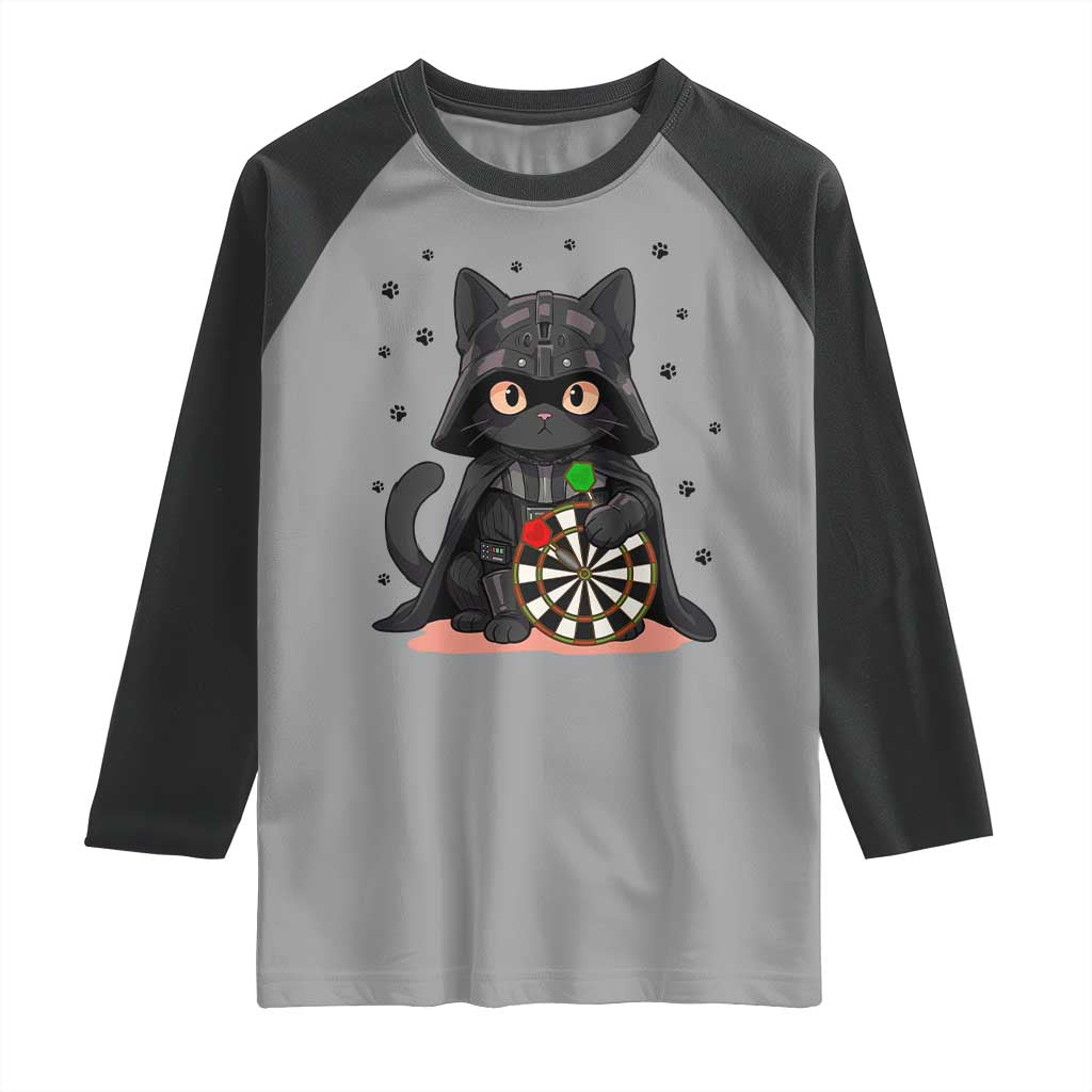 Dark Lord Cat Dartist Gift Raglan Shirt Funny Sci Fi Dart Thrower Gift - Wonder Print Shop