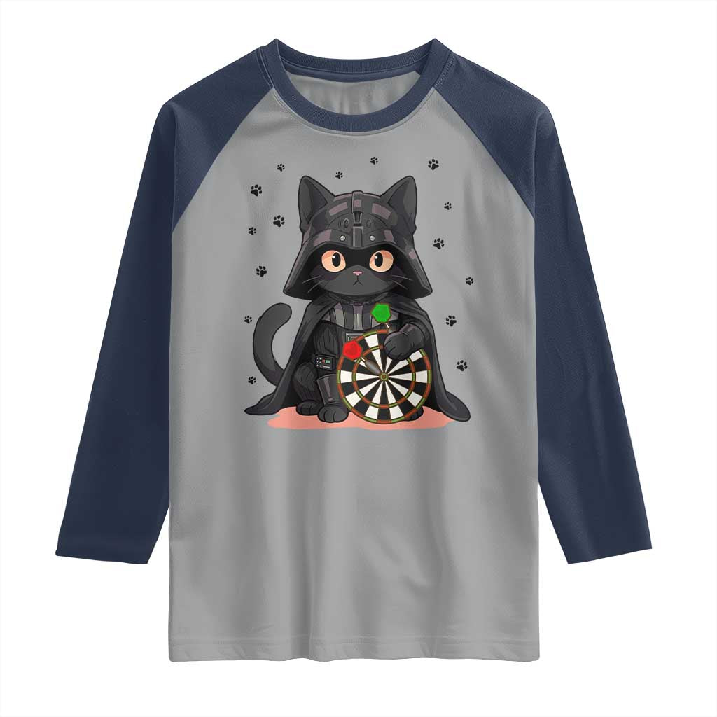 Dark Lord Cat Dartist Gift Raglan Shirt Funny Sci Fi Dart Thrower Gift - Wonder Print Shop