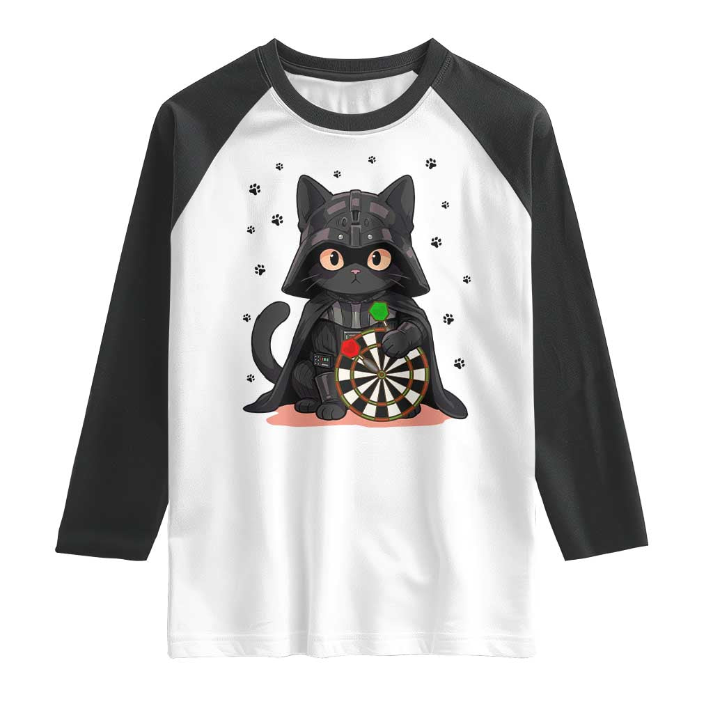 Dark Lord Cat Dartist Gift Raglan Shirt Funny Sci Fi Dart Thrower Gift - Wonder Print Shop