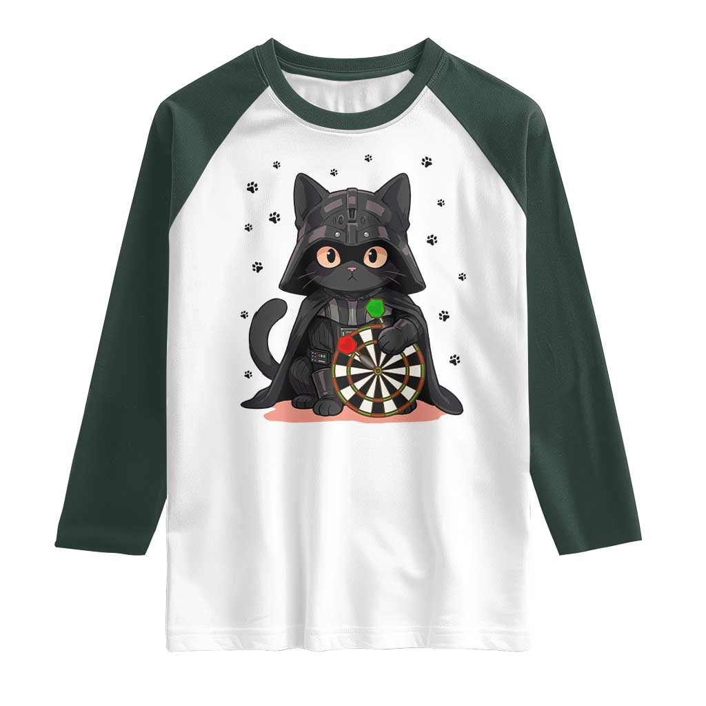 Dark Lord Cat Dartist Gift Raglan Shirt Funny Sci Fi Dart Thrower Gift - Wonder Print Shop