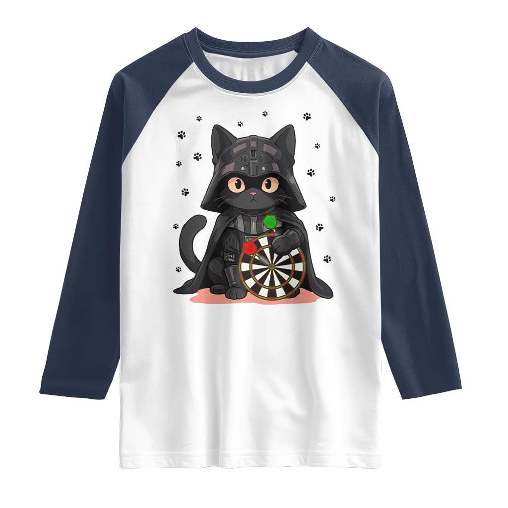 Dark Lord Cat Dartist Gift Raglan Shirt Funny Sci Fi Dart Thrower Gift - Wonder Print Shop