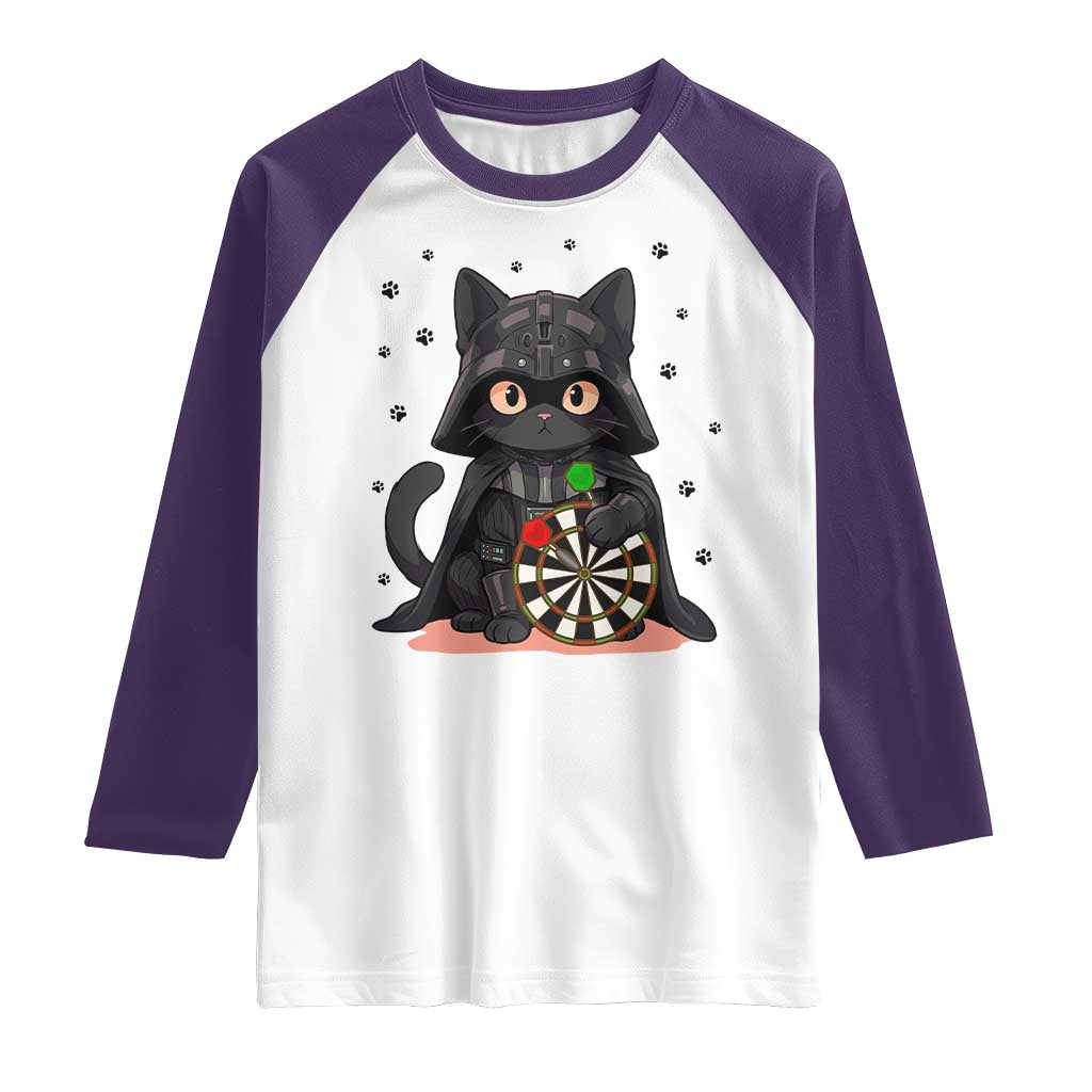 Dark Lord Cat Dartist Gift Raglan Shirt Funny Sci Fi Dart Thrower Gift - Wonder Print Shop