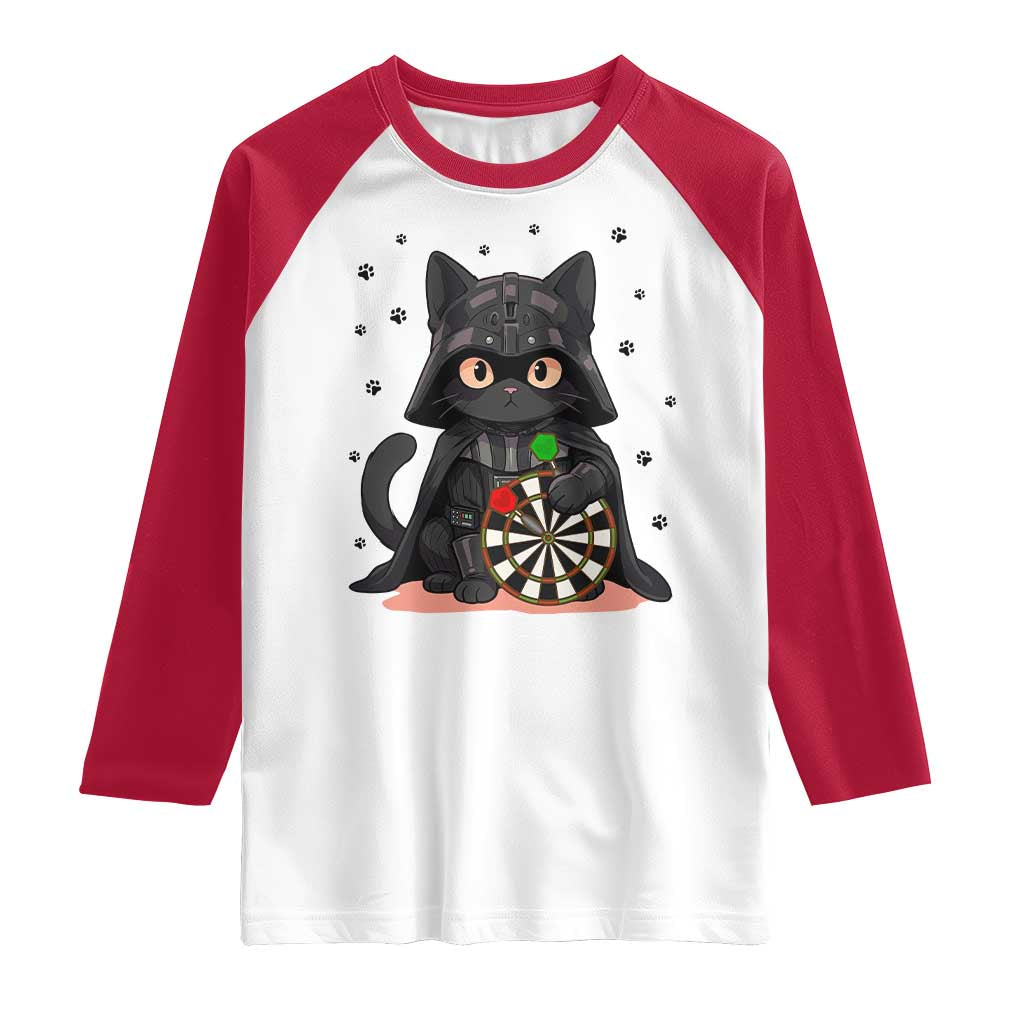 Dark Lord Cat Dartist Gift Raglan Shirt Funny Sci Fi Dart Thrower Gift - Wonder Print Shop