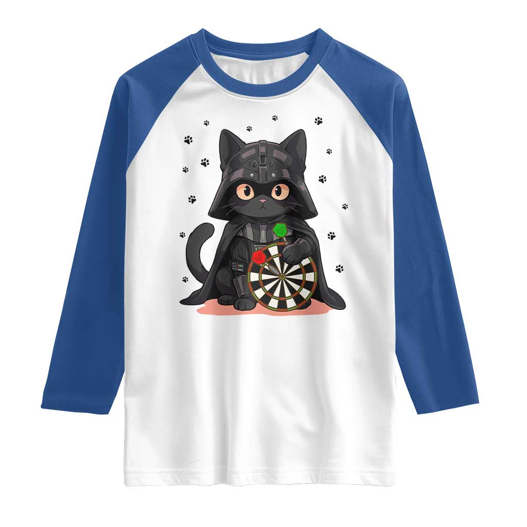 Dark Lord Cat Dartist Gift Raglan Shirt Funny Sci Fi Dart Thrower Gift - Wonder Print Shop