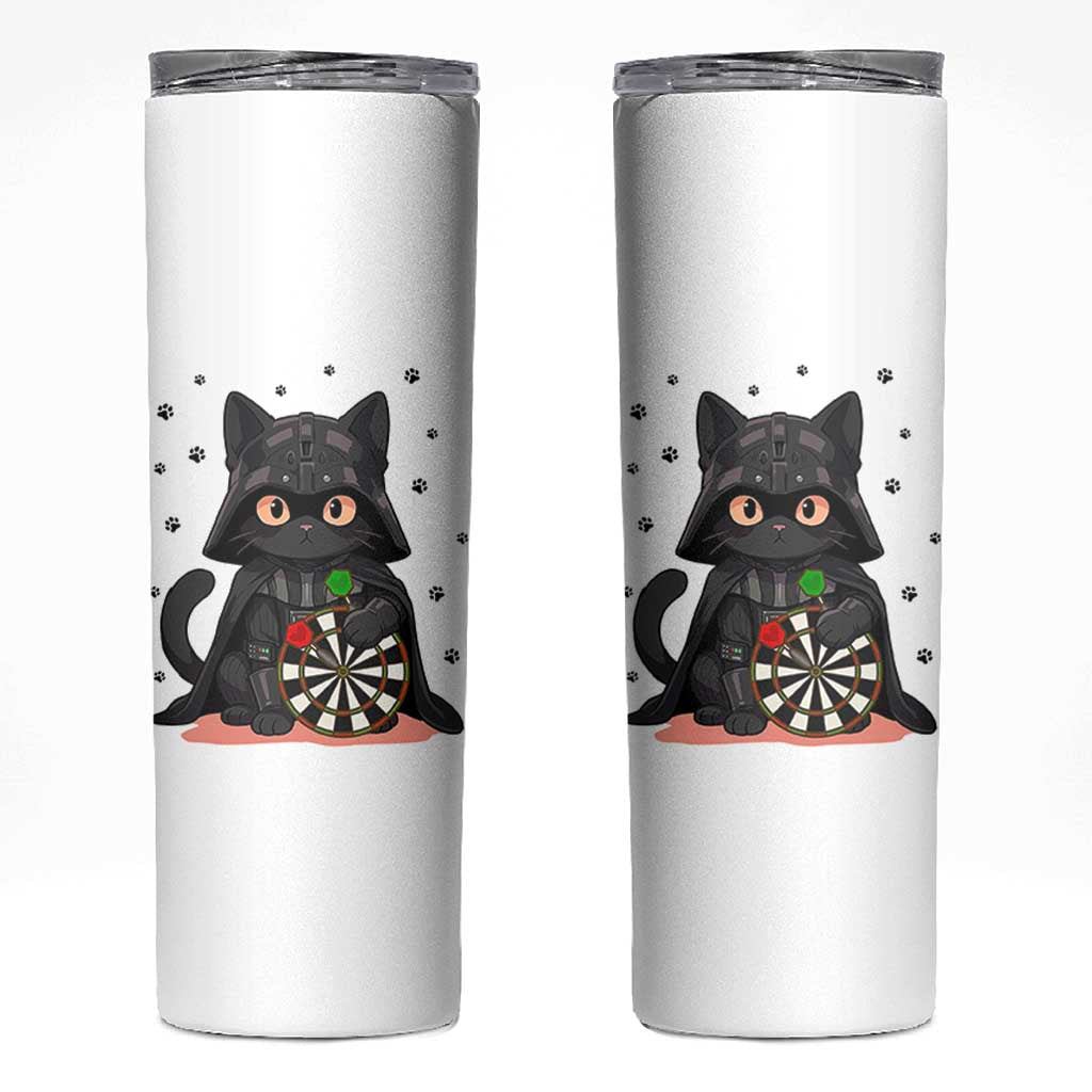 Dark Lord Cat Dartist Gift Skinny Tumbler Funny Sci Fi Dart Thrower Gift - Wonder Print Shop