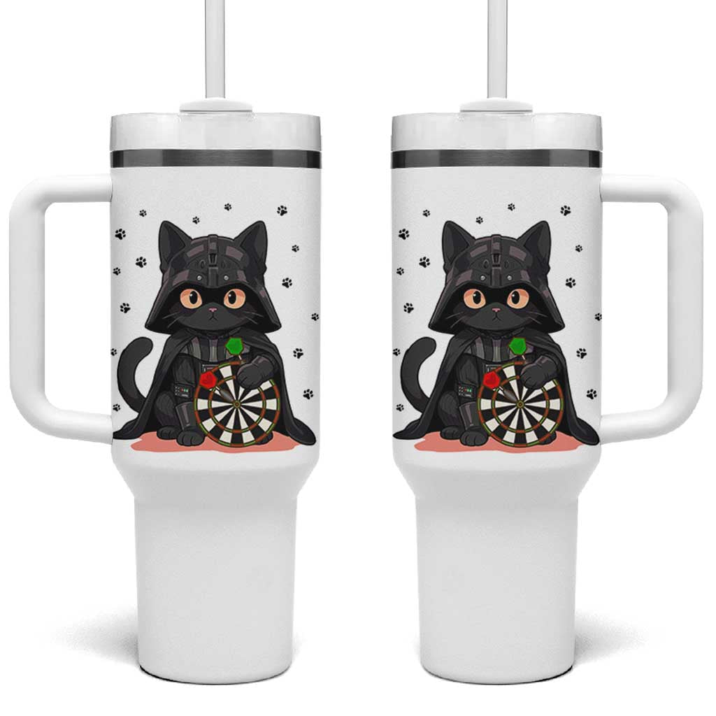 Dark Lord Cat Dartist Gift Tumbler With Handle Funny Sci Fi Dart Thrower Gift - Wonder Print Shop