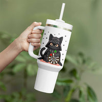 Dark Lord Cat Dartist Gift Tumbler With Handle Funny Sci Fi Dart Thrower Gift - Wonder Print Shop