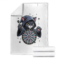 Funny Grim Reaper Cat Dart Player Throw Blanket Gothic Dartist Gift - Wonder Print Shop