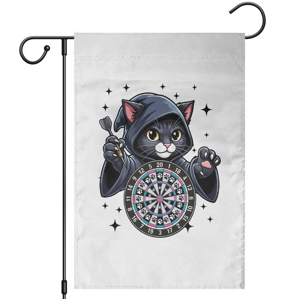 Funny Grim Reaper Cat Dart Player Garden Flag Gothic Dartist Gift - Wonder Print Shop