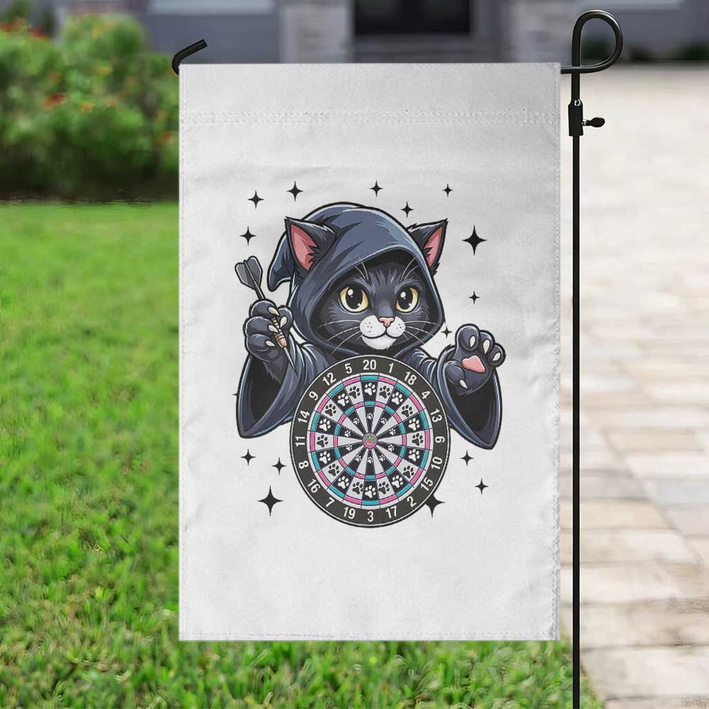 Funny Grim Reaper Cat Dart Player Garden Flag Gothic Dartist Gift - Wonder Print Shop