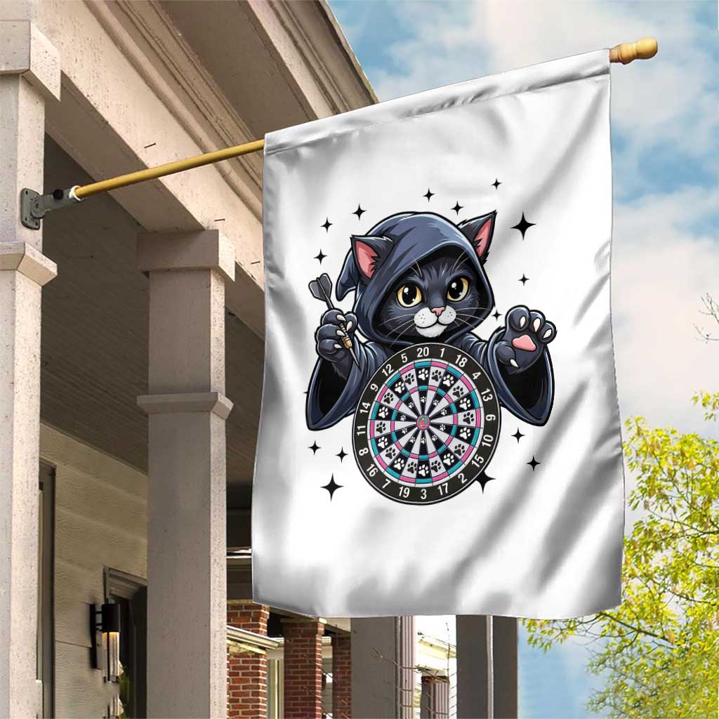 Funny Grim Reaper Cat Dart Player Garden Flag Gothic Dartist Gift - Wonder Print Shop