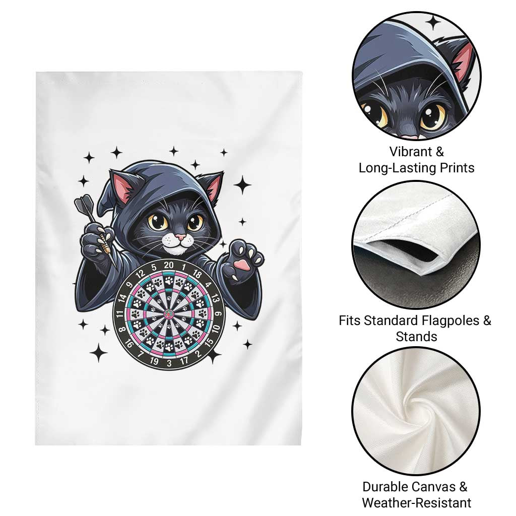 Funny Grim Reaper Cat Dart Player Garden Flag Gothic Dartist Gift - Wonder Print Shop