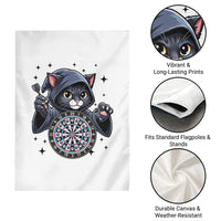 Funny Grim Reaper Cat Dart Player Garden Flag Gothic Dartist Gift - Wonder Print Shop