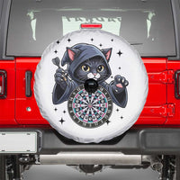 Funny Grim Reaper Cat Dart Player Spare Tire Cover Gothic Dartist Gift - Wonder Print Shop