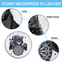 Funny Grim Reaper Cat Dart Player Spare Tire Cover Gothic Dartist Gift - Wonder Print Shop