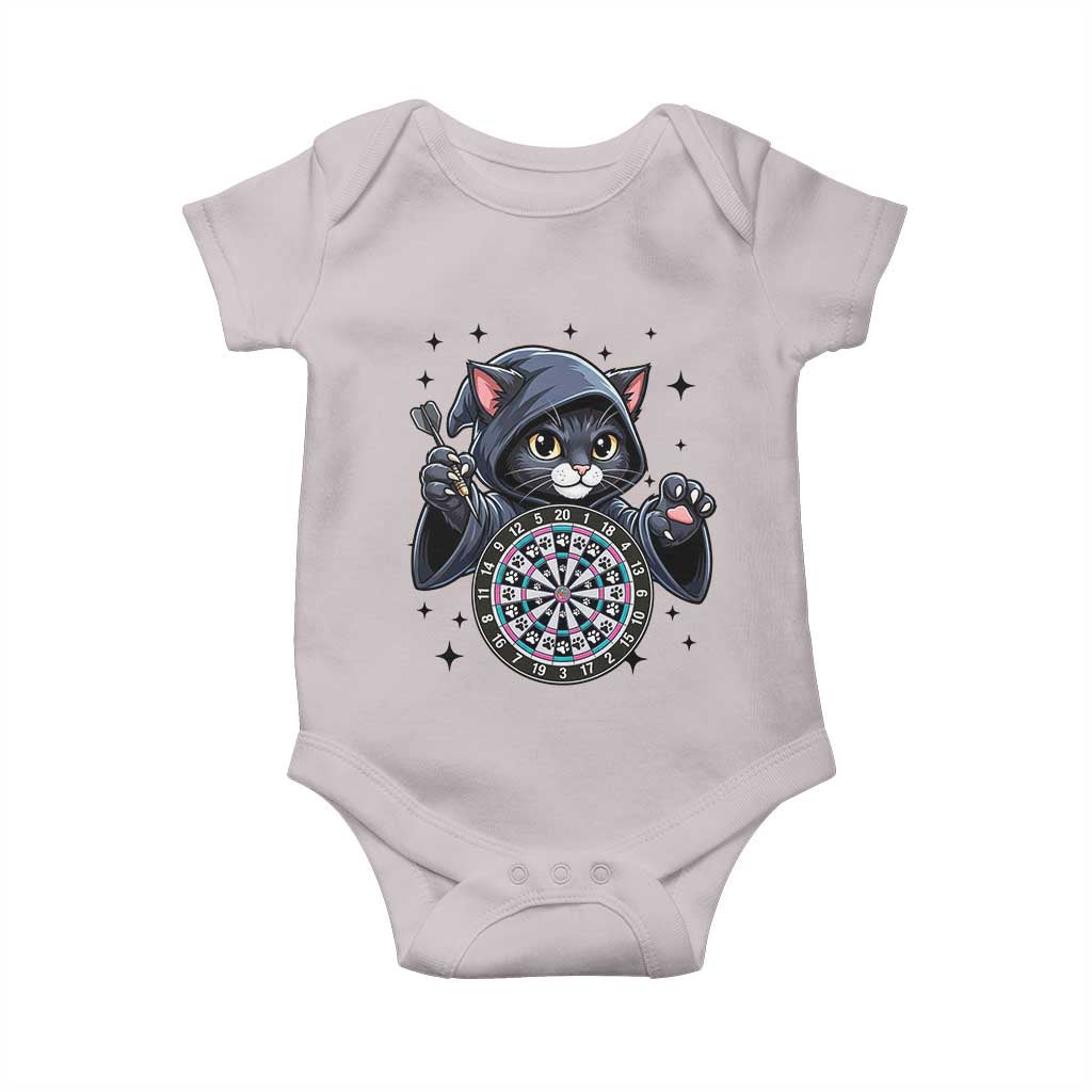 Funny Grim Reaper Cat Dart Player Baby Onesie Gothic Dartist Gift - Wonder Print Shop