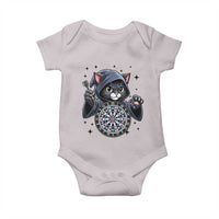 Funny Grim Reaper Cat Dart Player Baby Onesie Gothic Dartist Gift - Wonder Print Shop