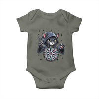 Funny Grim Reaper Cat Dart Player Baby Onesie Gothic Dartist Gift - Wonder Print Shop