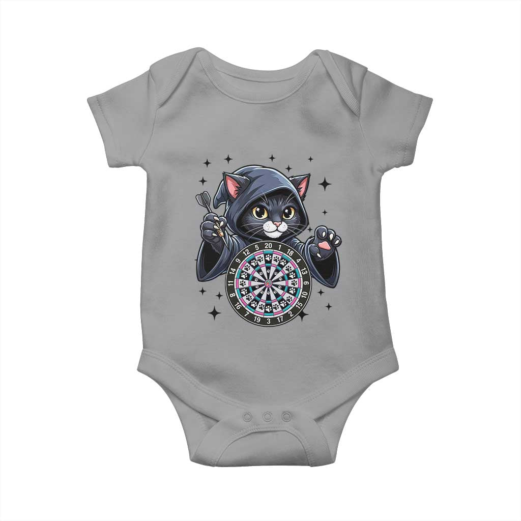 Funny Grim Reaper Cat Dart Player Baby Onesie Gothic Dartist Gift - Wonder Print Shop