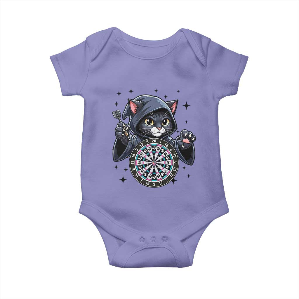 Funny Grim Reaper Cat Dart Player Baby Onesie Gothic Dartist Gift - Wonder Print Shop