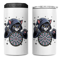 Funny Grim Reaper Cat Dart Player 4 in 1 Can Cooler Tumbler Gothic Dartist Gift - Wonder Print Shop