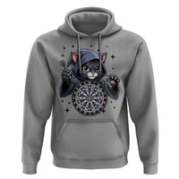 Funny Grim Reaper Cat Dart Player Hoodie Gothic Dartist Gift - Wonder Print Shop