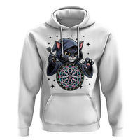 Funny Grim Reaper Cat Dart Player Hoodie Gothic Dartist Gift - Wonder Print Shop