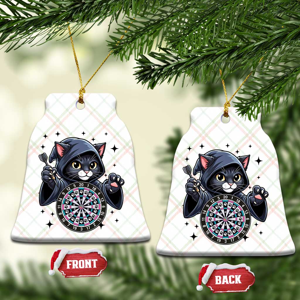 Funny Grim Reaper Cat Dart Player Ceramic Ornament Gothic Dartist Gift - Wonder Print Shop