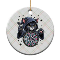 Funny Grim Reaper Cat Dart Player Ceramic Ornament Gothic Dartist Gift - Wonder Print Shop