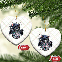 Funny Grim Reaper Cat Dart Player Ceramic Ornament Gothic Dartist Gift - Wonder Print Shop