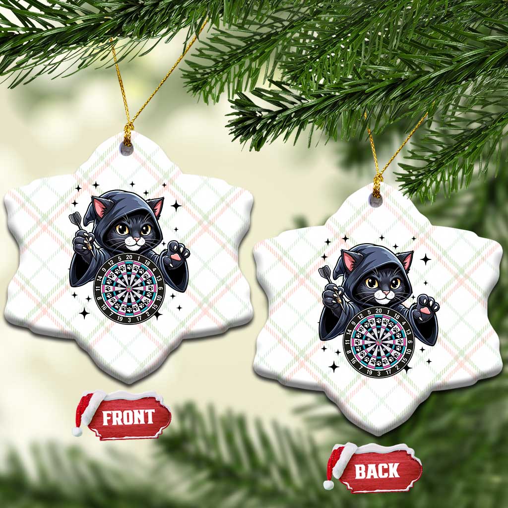 Funny Grim Reaper Cat Dart Player Ceramic Ornament Gothic Dartist Gift - Wonder Print Shop