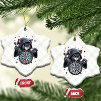 Funny Grim Reaper Cat Dart Player Ceramic Ornament Gothic Dartist Gift - Wonder Print Shop