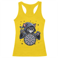 Funny Grim Reaper Cat Dart Player Racerback Tank Top Gothic Dartist Gift - Wonder Print Shop