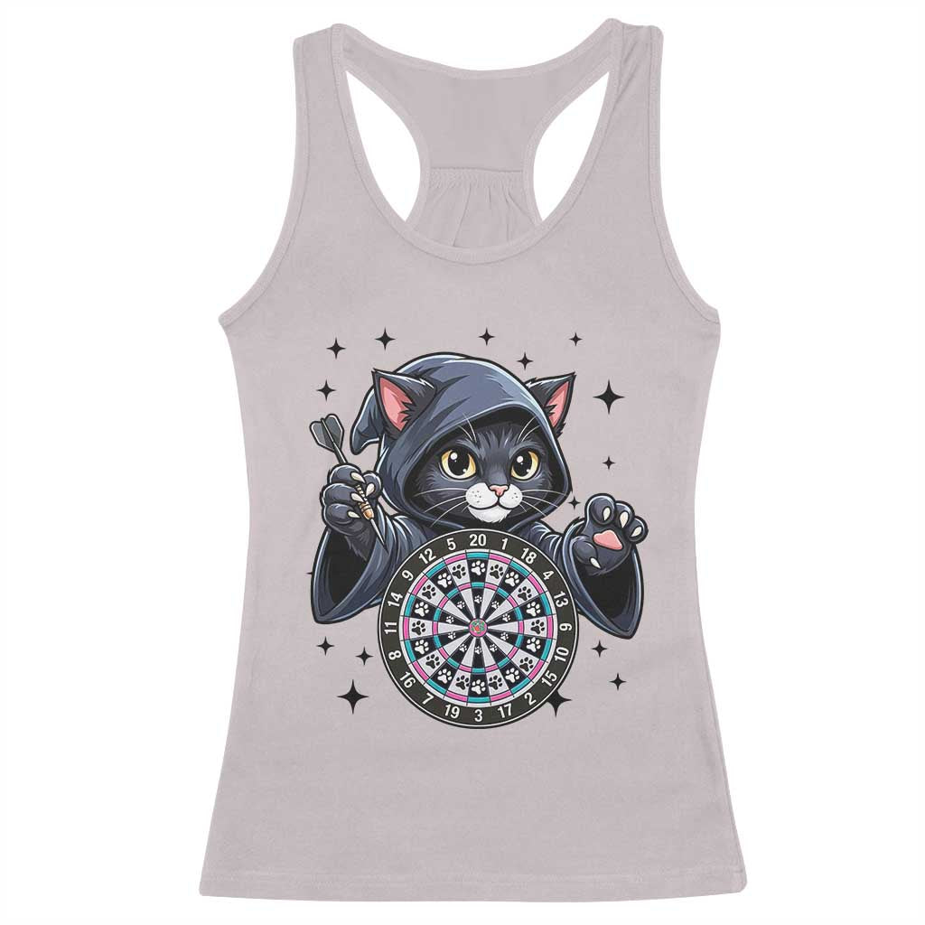Funny Grim Reaper Cat Dart Player Racerback Tank Top Gothic Dartist Gift - Wonder Print Shop