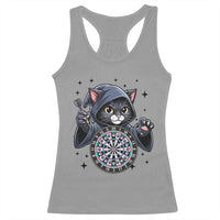 Funny Grim Reaper Cat Dart Player Racerback Tank Top Gothic Dartist Gift - Wonder Print Shop