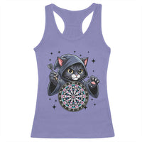 Funny Grim Reaper Cat Dart Player Racerback Tank Top Gothic Dartist Gift - Wonder Print Shop