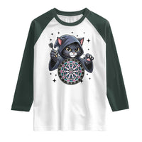 Funny Grim Reaper Cat Dart Player Raglan Shirt Gothic Dartist Gift - Wonder Print Shop