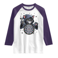 Funny Grim Reaper Cat Dart Player Raglan Shirt Gothic Dartist Gift - Wonder Print Shop