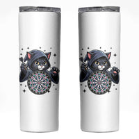 Funny Grim Reaper Cat Dart Player Skinny Tumbler Gothic Dartist Gift - Wonder Print Shop