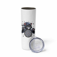 Funny Grim Reaper Cat Dart Player Skinny Tumbler Gothic Dartist Gift - Wonder Print Shop