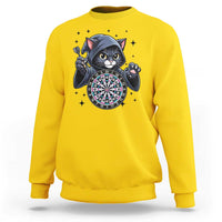 Funny Grim Reaper Cat Dart Player Sweatshirt Gothic Dartist Gift - Wonder Print Shop