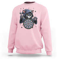 Funny Grim Reaper Cat Dart Player Sweatshirt Gothic Dartist Gift - Wonder Print Shop
