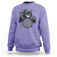 Funny Grim Reaper Cat Dart Player Sweatshirt Gothic Dartist Gift - Wonder Print Shop