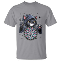 Funny Grim Reaper Cat Dart Player T Shirt Gothic Dartist Gift - Wonder Print Shop